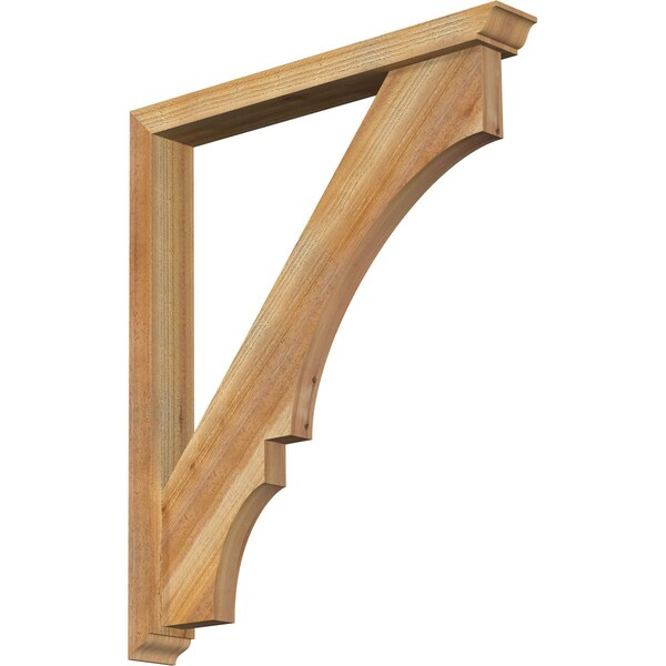 Ekena Millwork Balboa Traditional Rough Sawn Bracket w/ Offset Brace, Western Red Cedar, 4"W x 30"D x 36"H BKT0402X30X36BOA01RWR - main